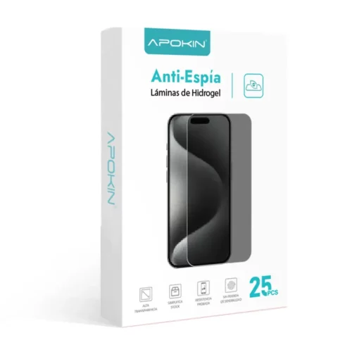 Pack 25 Láminas de Hidrogel Anti-Espía Apokin