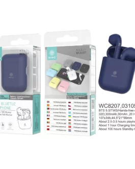 Auriculares Bluetooth TWS WC8207 con Estuche de Carga (Colores)