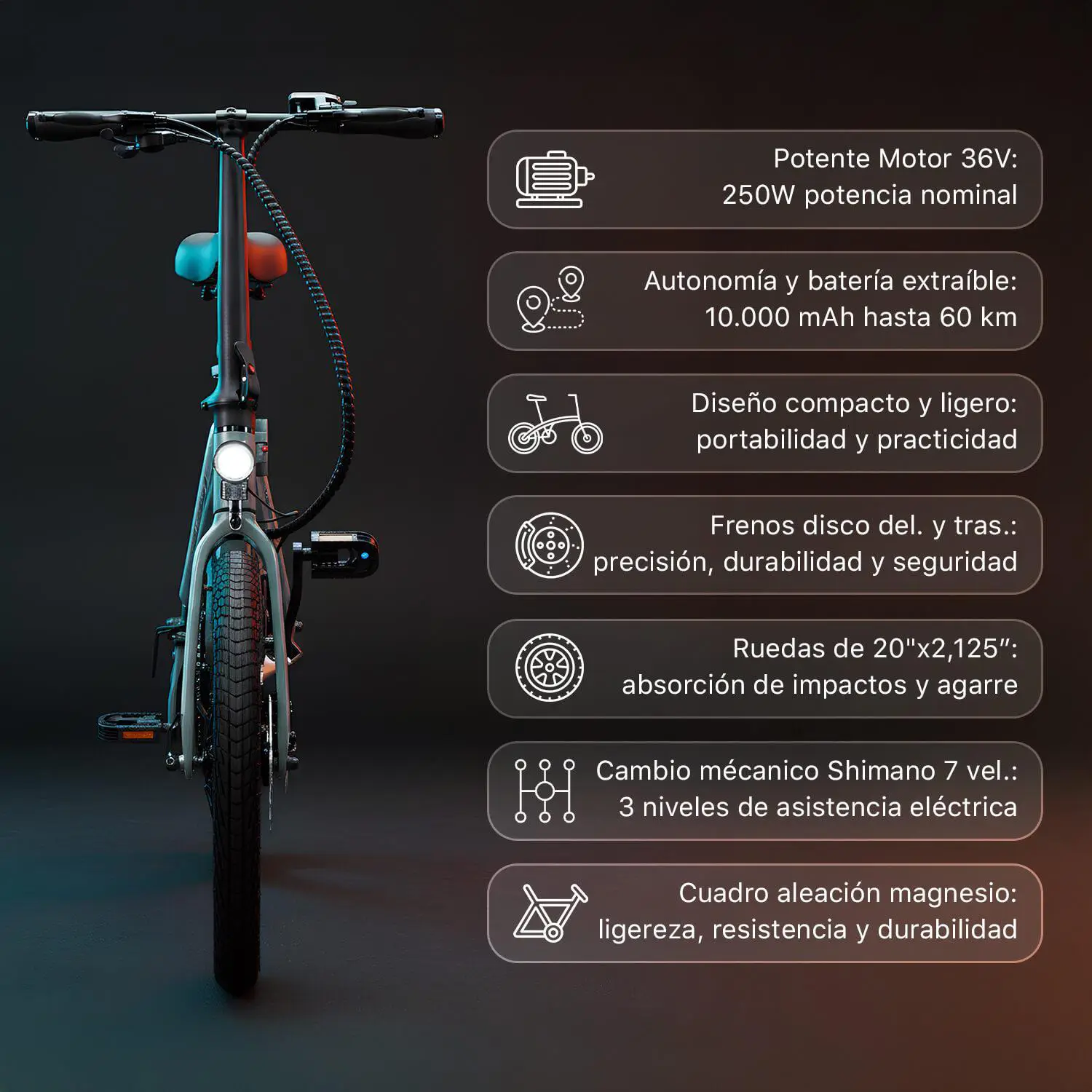 Bicicleta eléctrica smartGyro Nimbus - Imagen 2