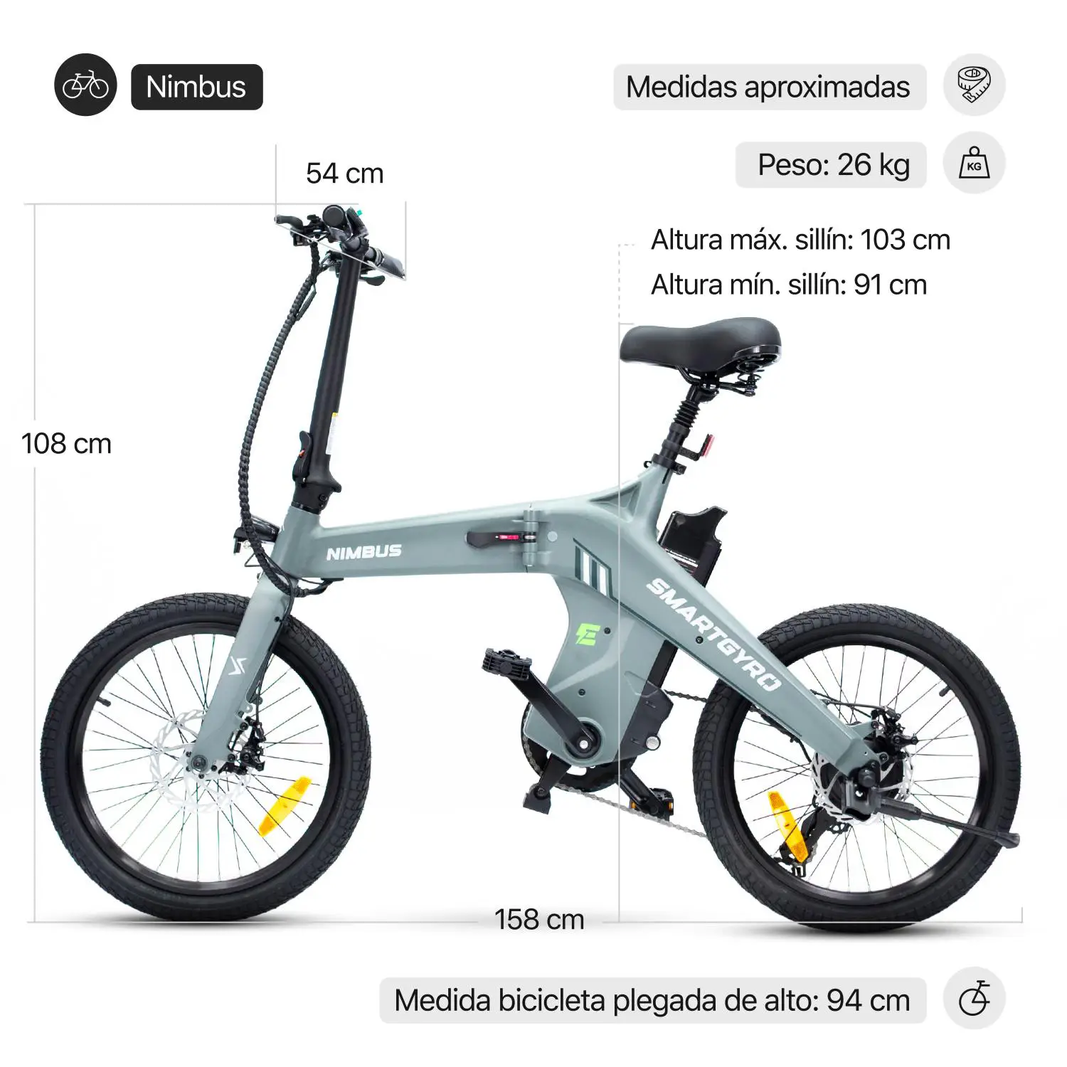 Bicicleta eléctrica smartGyro Nimbus - Imagen 7