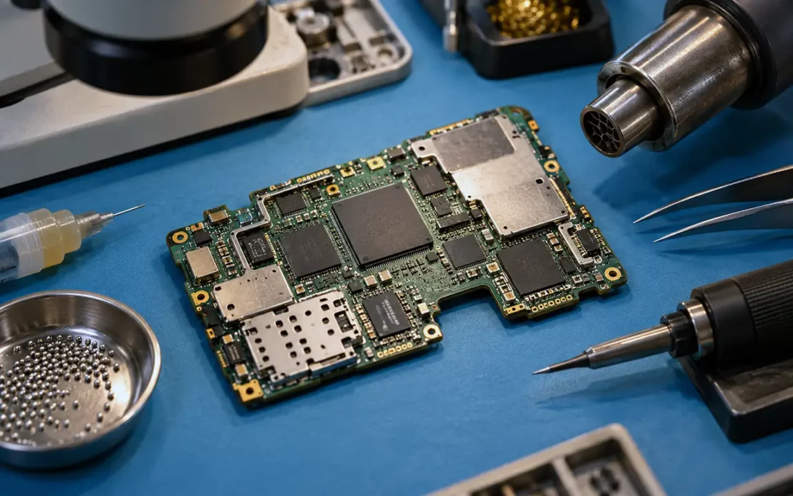 Reparación placa base de móvil